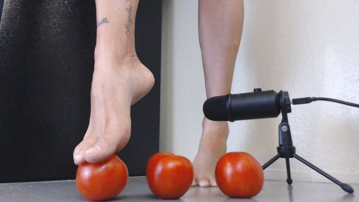 ASMR Tomatoes Barefoot Smooshing