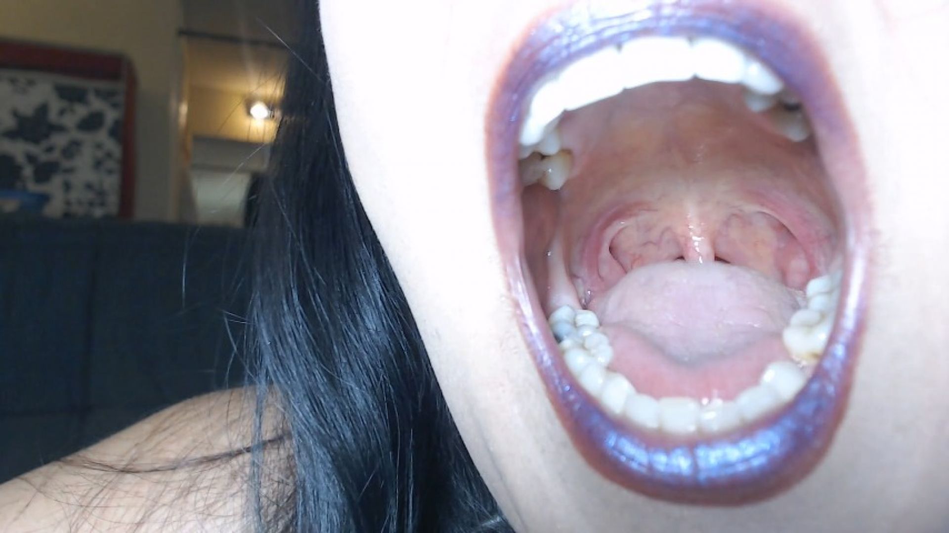 Deep Inside Tongue Teeth Uvula Throat