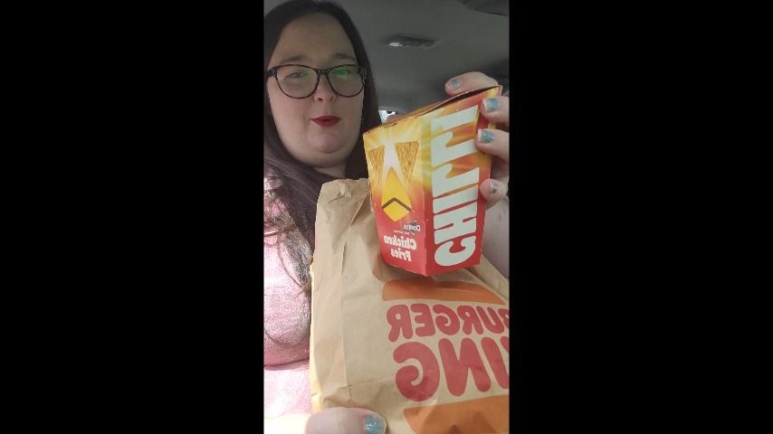 SSBBW eats Burger king after my driving lesson