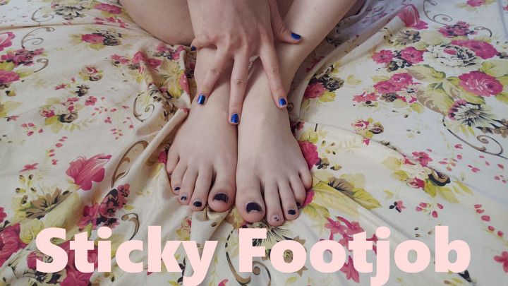 sticky footjob