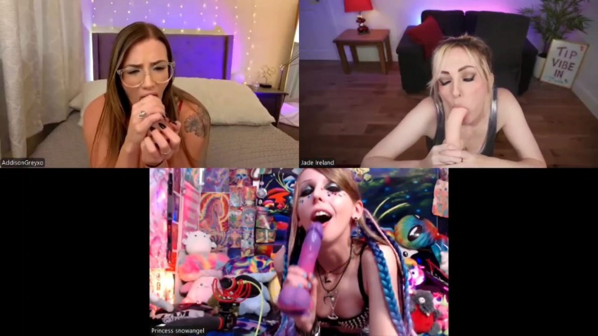 3 Girl Sloppy BJ With Jade Ireland + AddisonGreyxo