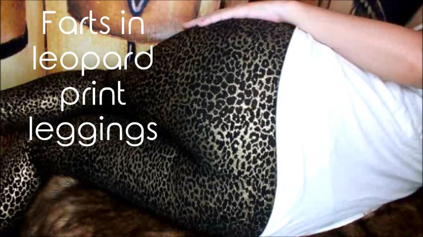 Farts in leopard print leggings