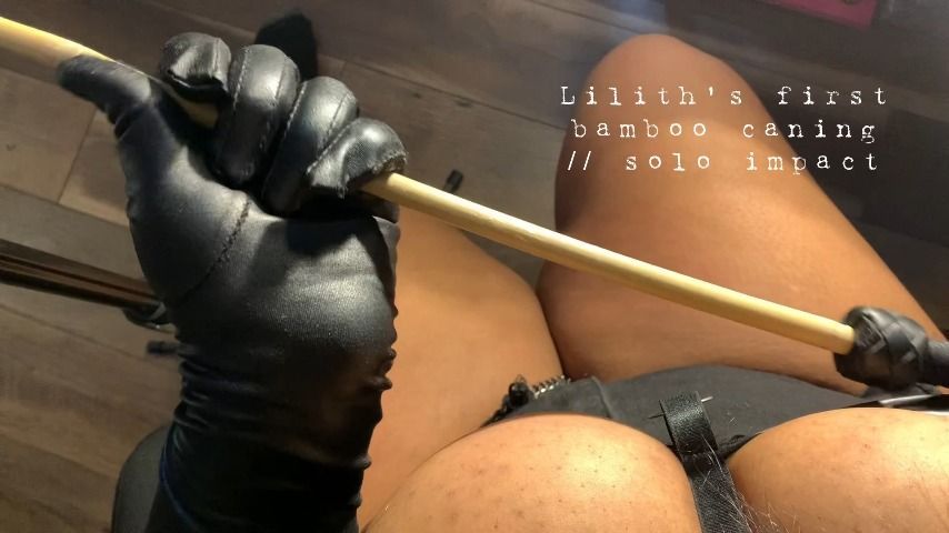 Fat Thigh Caning - POV solo impact play