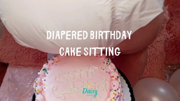 Diapered Birthday Cake Sitting