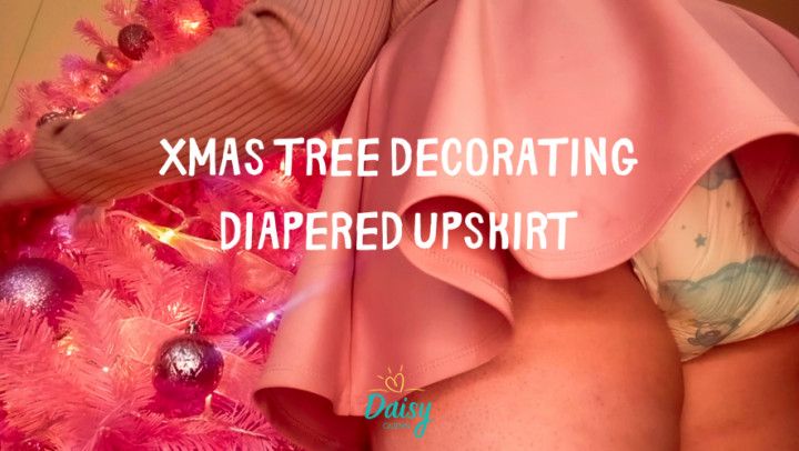 Xmas Tree Decorating Diapered Upskirt