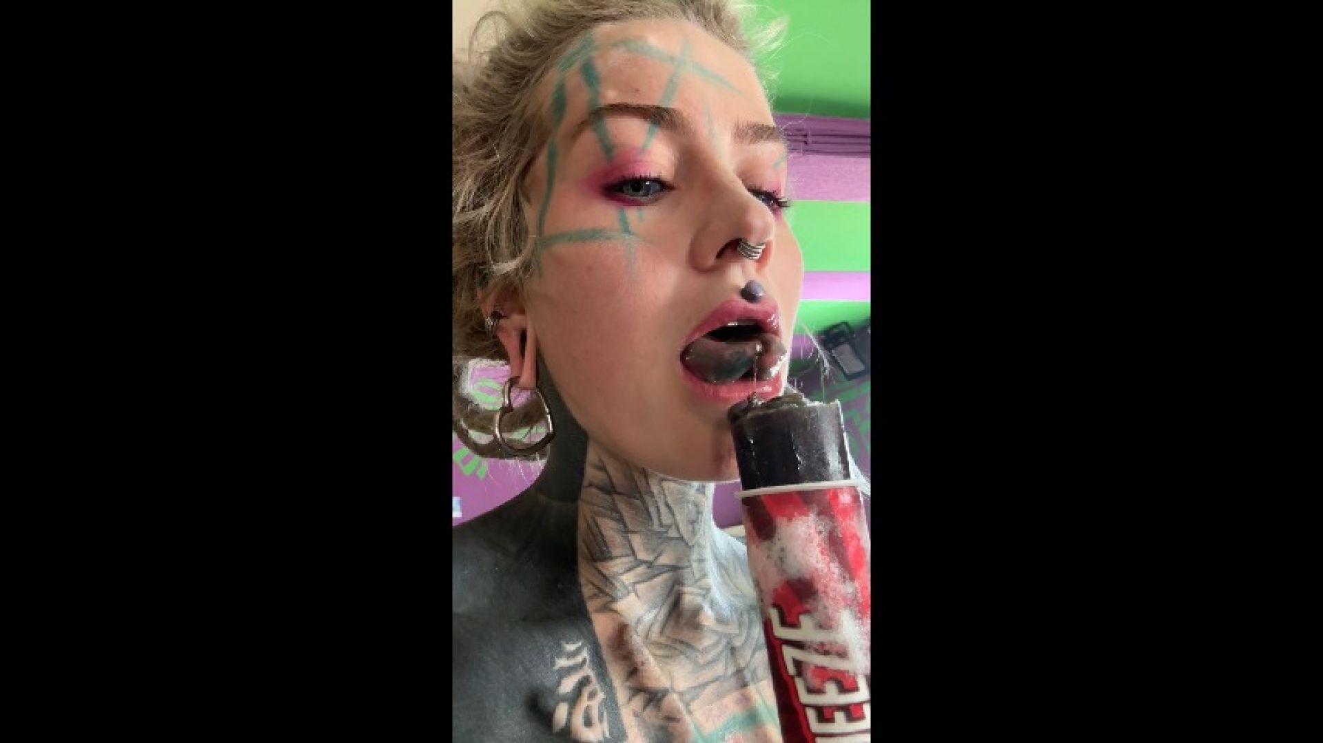 Icefetish - Enjoy how I lick with my tongue split on Ice