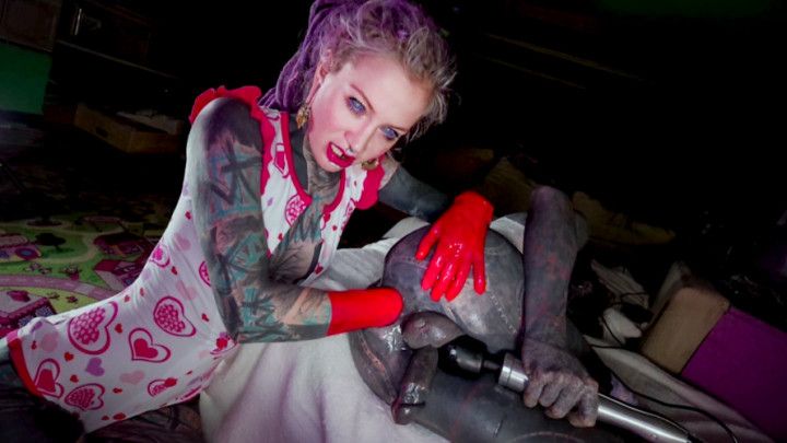 Tattoo couple LATEX gloves anal FISTING