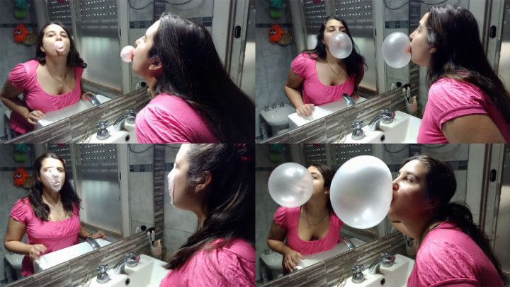 Bubblegum chewing at mirror - Bunny Looner