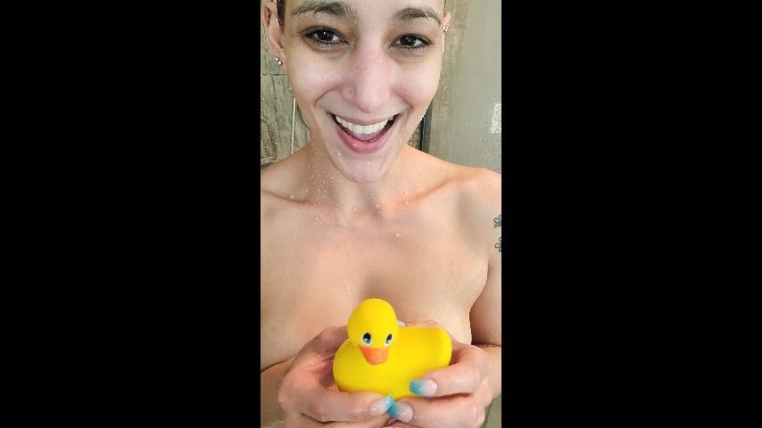 4k Shower Masturbation with My Duckie Vi