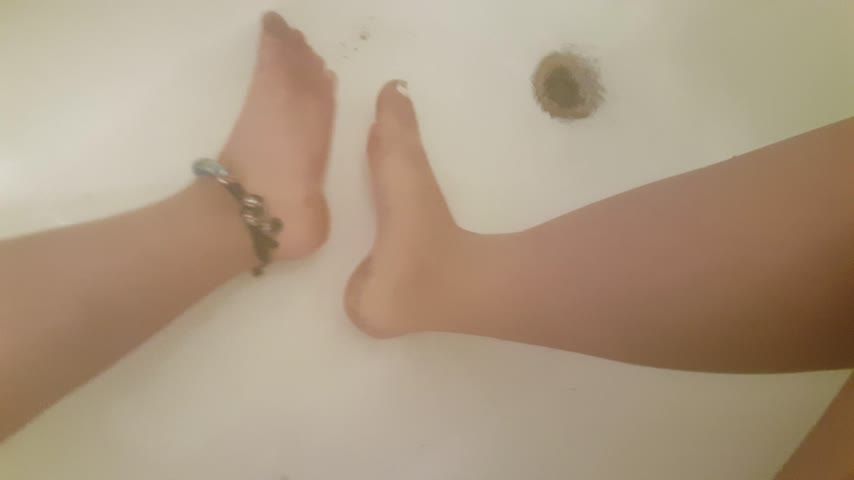 washing my dirty feet