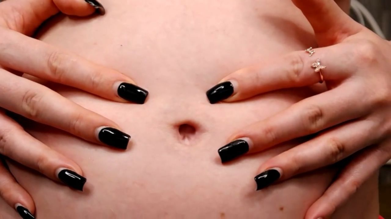 Pregnant Belly Button closeup