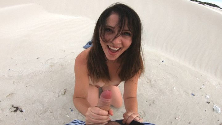 Beach Naked Blowjob Handjob Cum Play