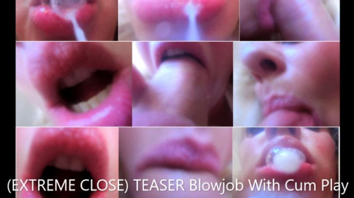 EXTREME CLOSE Blowjob With Cum Play