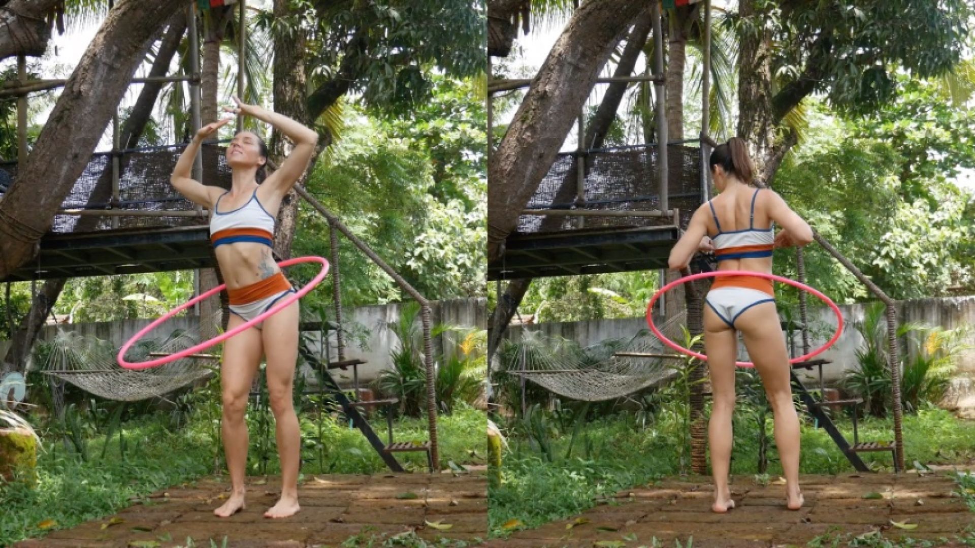 Hula Hooping in the Garden