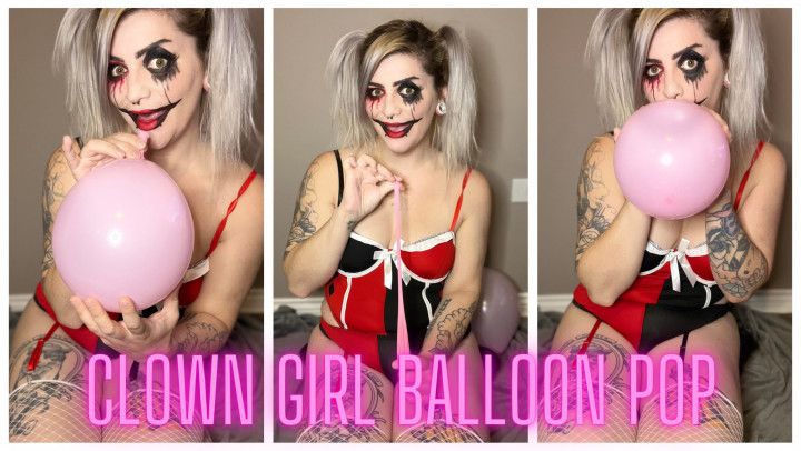 Harley The Clown Girl Pops Balloons