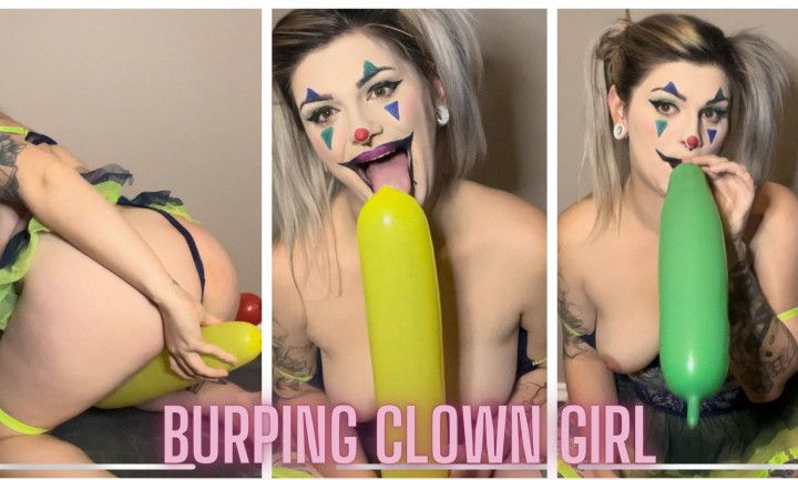 Burping Clown Girl Plays With Balloons ASMR