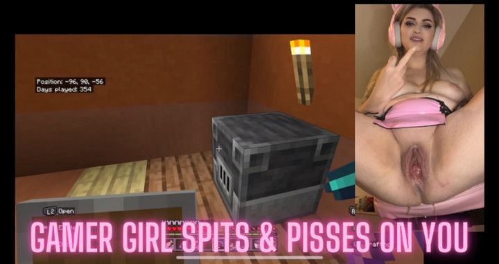 Gamer girl degrades you with her spit and piss