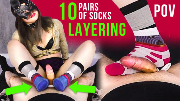 Sockjob Socks Fetish Footjob POV - Layering POV