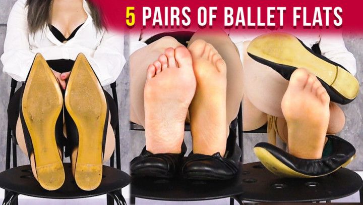 5 Ballet Flats Shoes Fetish - Shoeplay Dangling