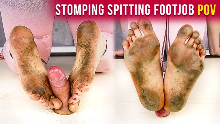 Dirty Feet - Footjob Spitting Stomping Ballbusting CBT POV