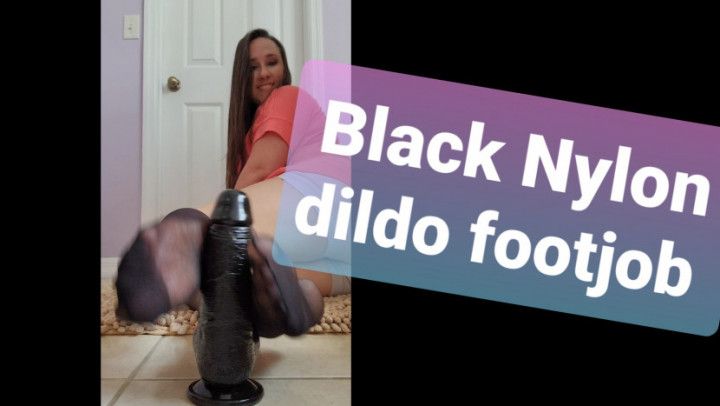 Black Nylon Dildo Footjob