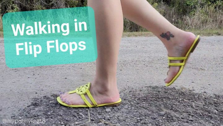 Walking in Yellow Flip Flops