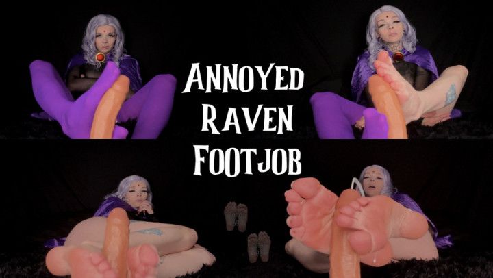 Annoyed Raven Footjob