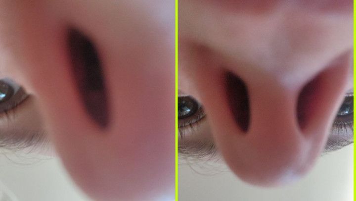 Extremely Close Up Nostril Flaring