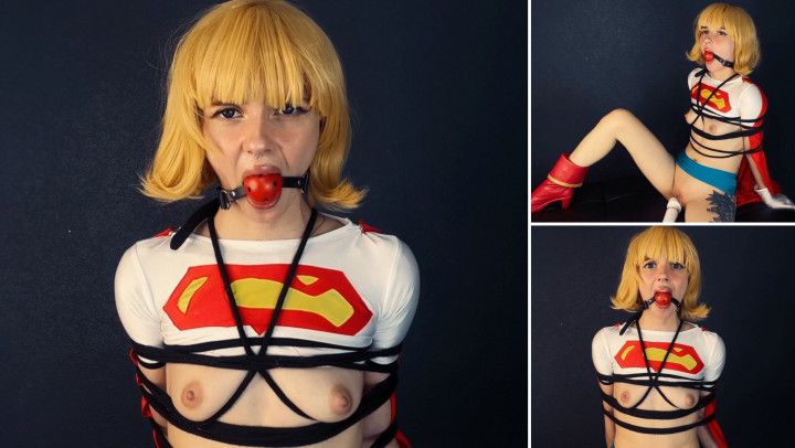 Pin-Up SuperGirl Cosplay - Bondage, Gagball, Hitachi