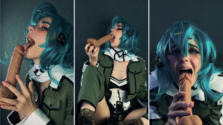 Asada Shino - Sword Art Online Cosplay - Dildo Sucking