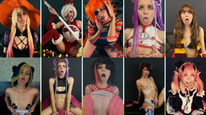 Ahegao Face Cosplay Compilation 2023 - 10 in 1 | Part 1