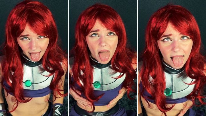 Starfire - Teen Titans Cosplay - Ahegao Face