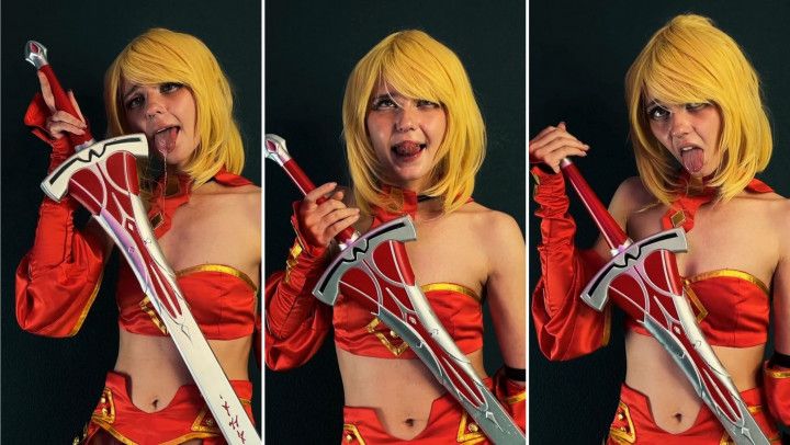 Mordred Cosplay - Ahegao and Joi with Saber