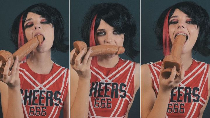 Emo Cheerleader - Dildo Blowjob