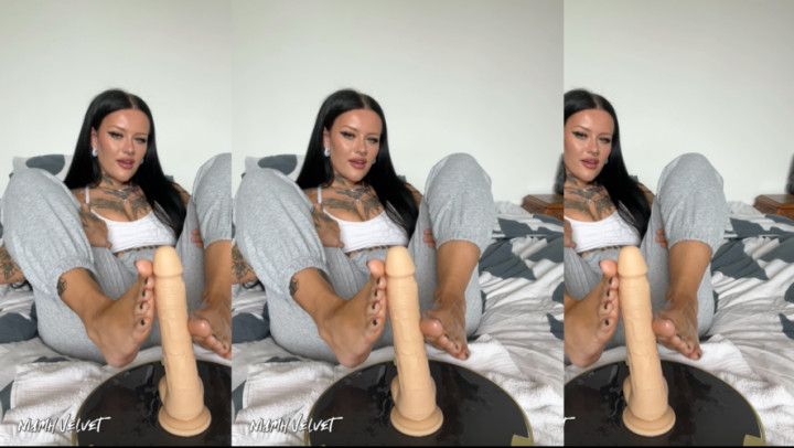 Baby oil foot job JOI with cum countdown