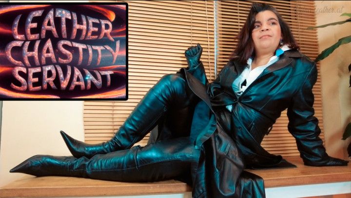 Leather chastity servant -reinaleather POV