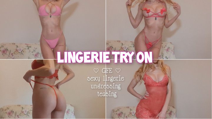 Girlfriend sexy lingerie try-on