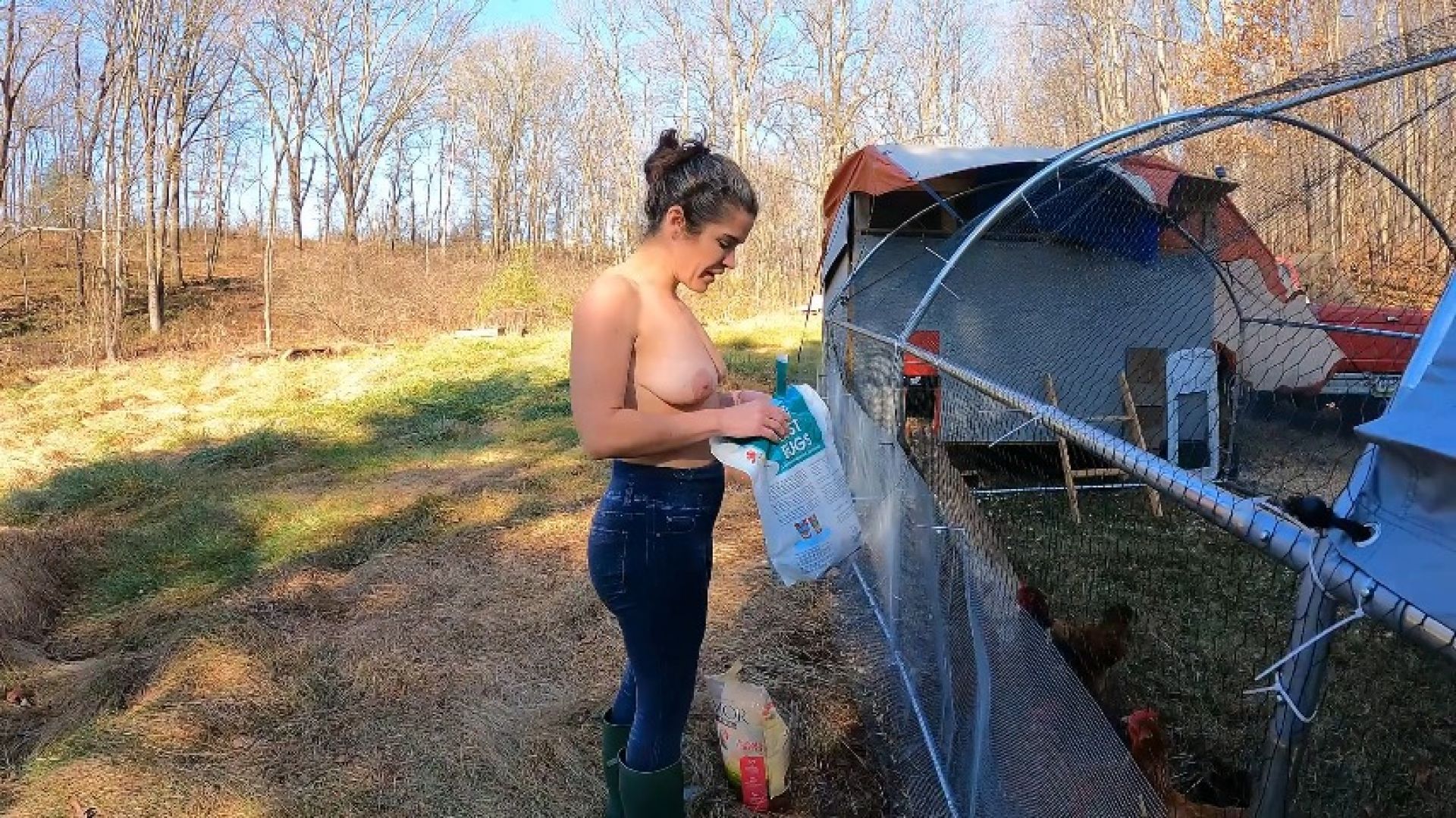 Topless Chores - Cold Nipples