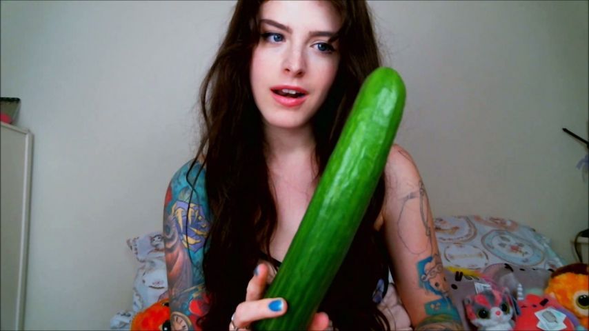 Horny Vegan Fucks Her Veggies - Cucumber