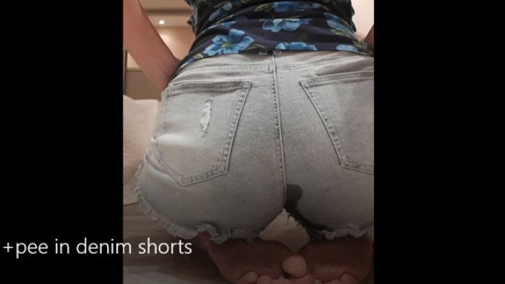 Pee cut shorts JOI for a foot slave