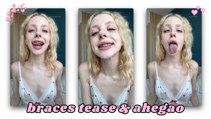 BLONDE CUTIE TEASE YOU WITH BRACES AND AHEGAO