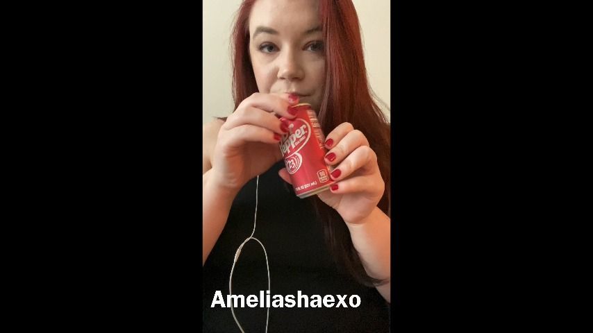 Red head eats and does ASMR