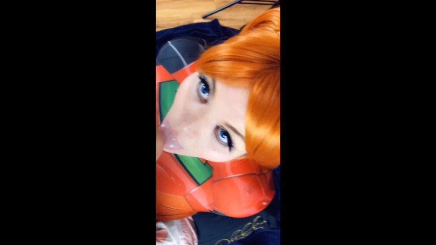 Asuka gags on cock *evangelion