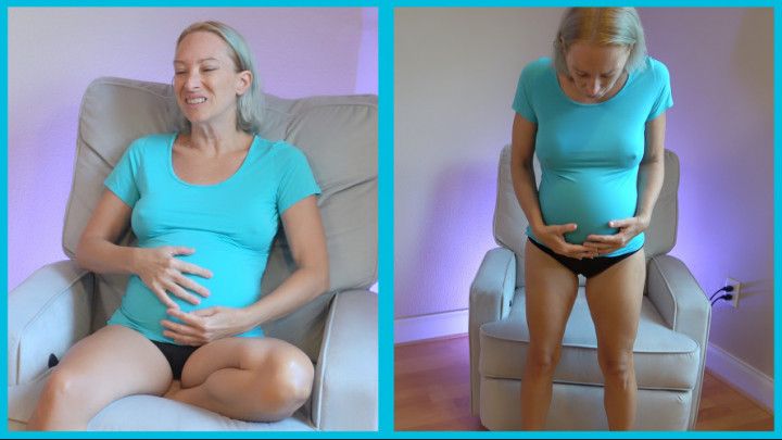 9 Month Preggo MILF Painful Contractions