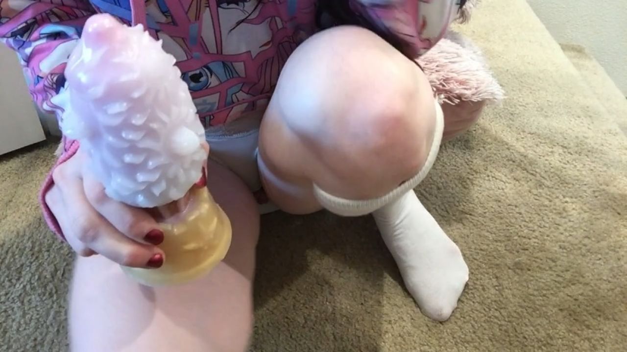 Stretch Gape Finger Pussy with Tenga Egg and Ice Cream Dildo