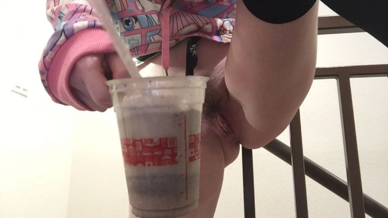 POV Humiliation - College Girl Pee in loser Milkshake