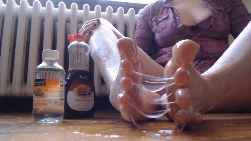 Sticky Syrup All Over My Big Bare Feet