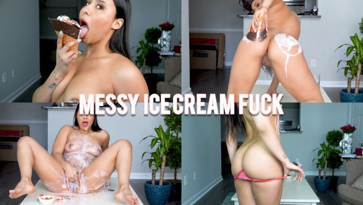 Messy ice cream and gummy bears fuck