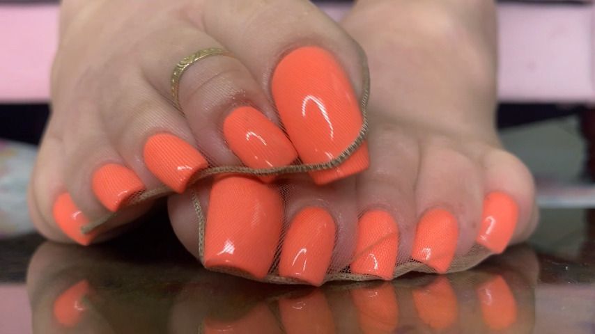 Orange Toes Nylon JOI