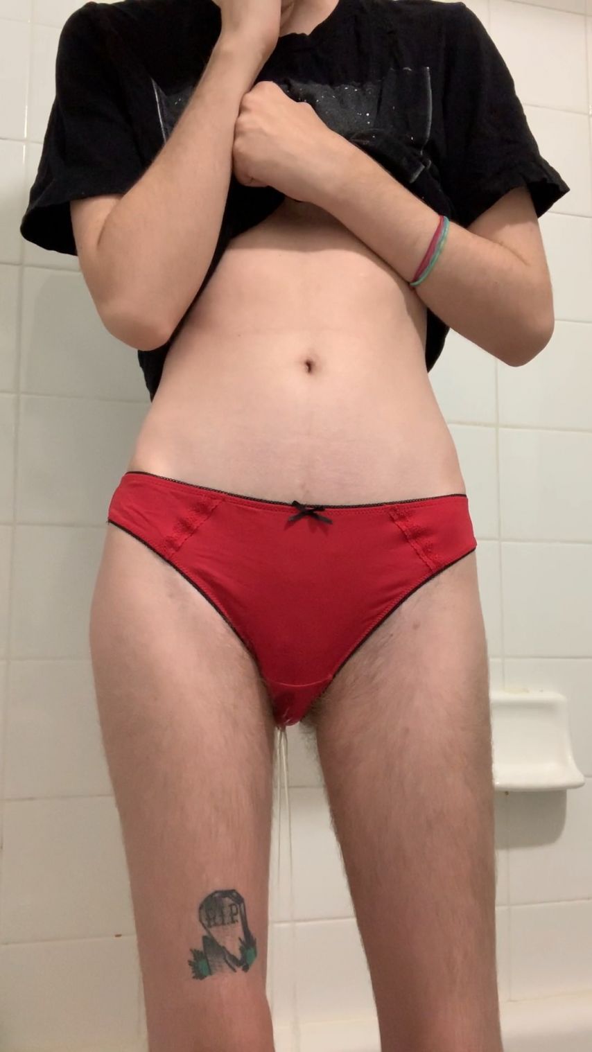 Omorashi in Red Panties